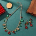 thumbnail image 6 of DIYOO Festive Christmas Jewelry Set for Ladies - Bell Necklace Earrings, Red and Green Beaded Holiday Accessories, 6 of 7