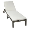 thumbnail image 2 of Outsunny Patio Wicker Chaise Lounge with Wheels, Outdoor Rattan Sun Lounger with 4 Position Adjustable Backrest and Cushions for Garden, Patio, Poolside Cream White, 2 of 9