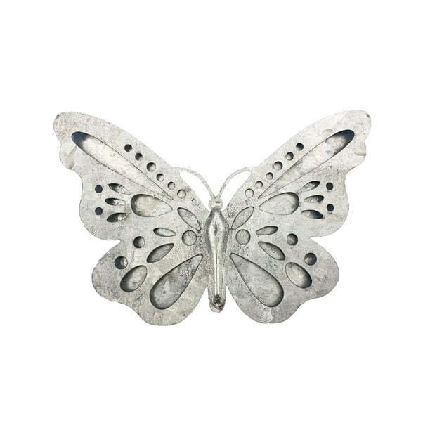 Hampton Art Galvanized Silver 3D Butterfly, 1 Each, Metal Embellishment ...