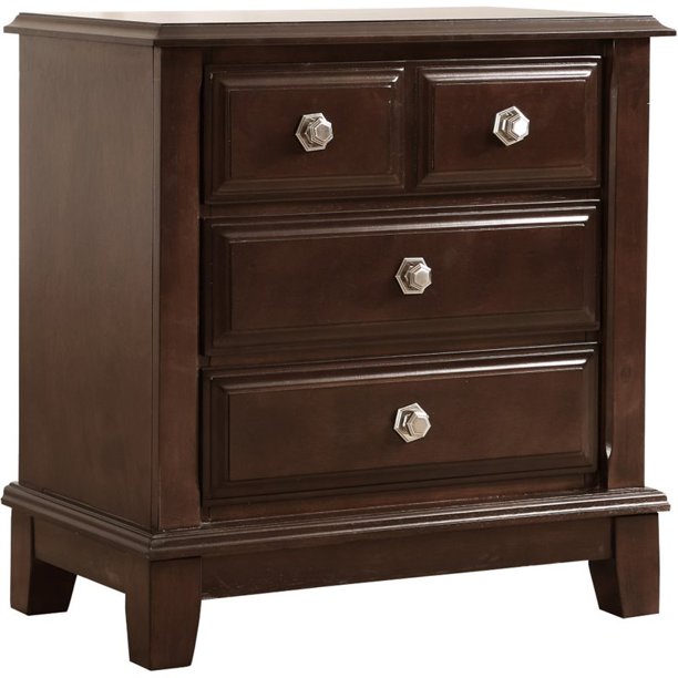 Glory Furniture Ashford 3 Drawer Nightstand in Cappuccino