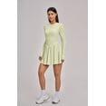 thumbnail image 3 of PISONIC Women Tennis Dress Long Sleeve Athletic Outfit with Built in Shorts Mini Golf Workout Dress with Pockets, 3 of 6