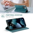 thumbnail image 3 of for iPhone 13 Wallet Case PU Leather Flip Book Style Folio Strong Magnetic Closure RFID Blocking Protective Cover Credit Card Holder Kickstand Function Men for iPhone 13 - 6.1", Blue, 3 of 10