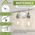 thumbnail image 5 of Homechoose 3-Light Vanity Light, Silver, Dimmable, LED, Corded Electric, Vanity Lights with Clear Glass Globe Shade, 5 of 11
