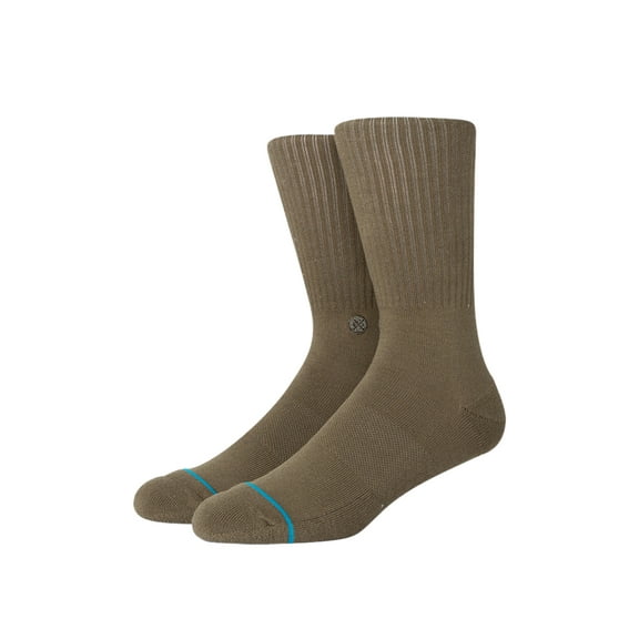 Stance mens Icon Solid Color Cotton Crew Socks (L, Green)