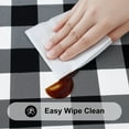 thumbnail image 4 of decorUhome Fitted Checkered Tablecloth, Vinyl Rectangular Table Cloth for 30"×72"in(90"×197"cm) Tables, Waterproof Buffalo Plaid Table Cover, Black and White, 4 of 8
