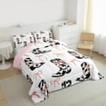 thumbnail image 4 of Homewish Modern Western Cowgirl Full Size Comforter Sets,Cartoon Bowtie Ribbon Bedding Comforter Set,Pink White Black Bedding Sets For Girls Teens,Microfiber Bedroom Decor Reversible,3-Piece, 4 of 9