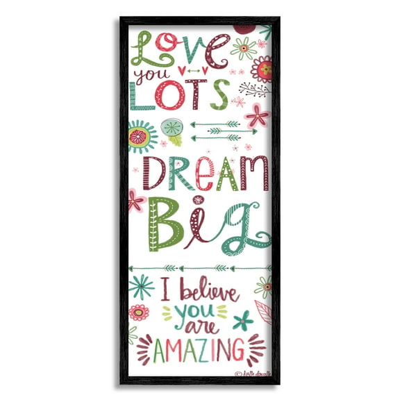 Stupell Industries Love You Lots Inspirational Phrases Playful Patterned Typography, 10 x 24, Designed by Katie Doucette