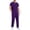 Purple, variant on Xfvqtps Scrubs Set for Men Short Sleeved V-Neck Scrub Top and Elastic Waist Multi-Pocket Jogger Pants Nursing Uniform Set