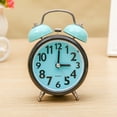 plastic Clock Light Blue Night Luminous Alarm Clock Double Bell Alarm