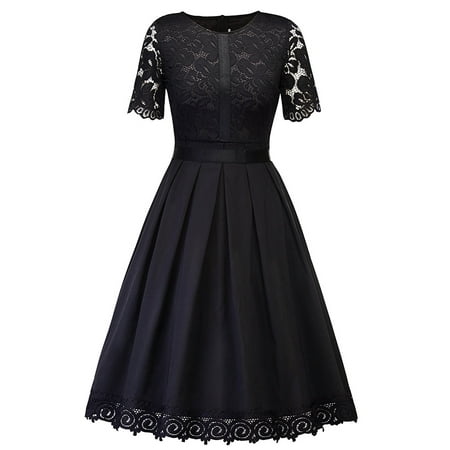 Sexy Dance - Retro 1950s Lady Satin Lace Spliced Cocktail Party Evening ...