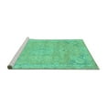 thumbnail image 2 of Ahgly Company Machine Washable Indoor Square Abstract Turquoise Blue Modern Area Rugs, 6' Square, 2 of 4