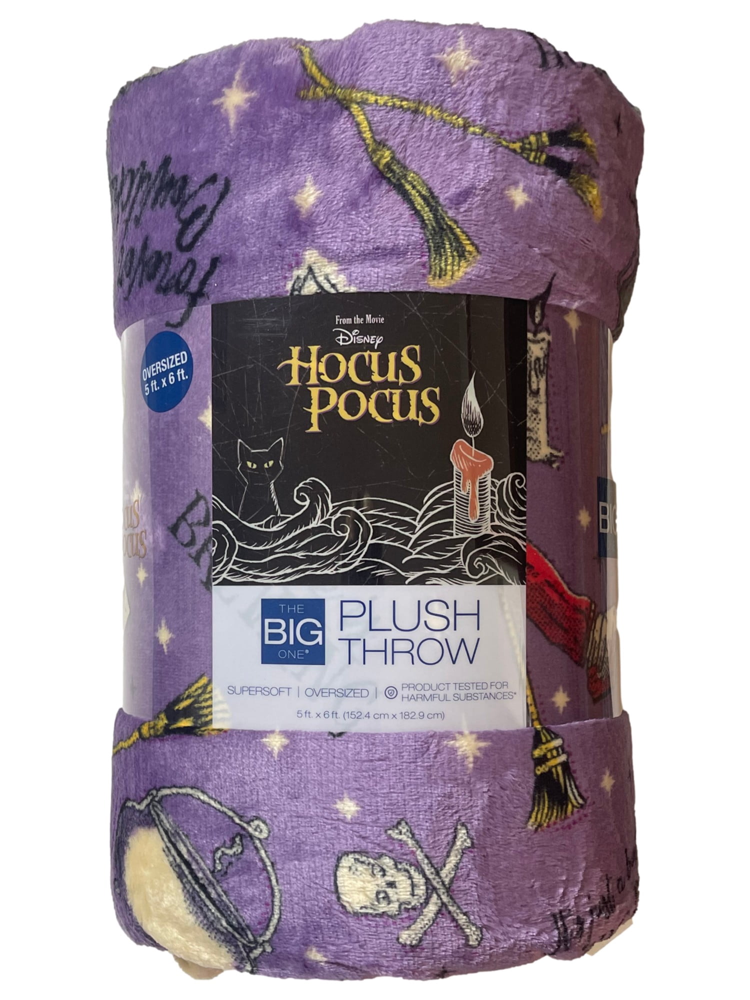 The Big One Oversized Plush Purple Halloween Throw Blanket, Hocus