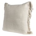 thumbnail image 4 of Woven Paths Solid Woven Throw Pillow with Fringe, Ivory, 20" x 20", 4 of 8