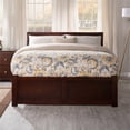 thumbnail image 3 of Orlando Full Wood Platform Bed with Footboard and Full Trundle in Walnut, 3 of 12