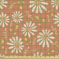 thumbnail image 2 of Ambesonne Floral Fabric by the Yard Upholstery, Pastel Chamomiles Leaves Art, 2 Yards, Dark Peach Pastel Yellow, 2 of 5