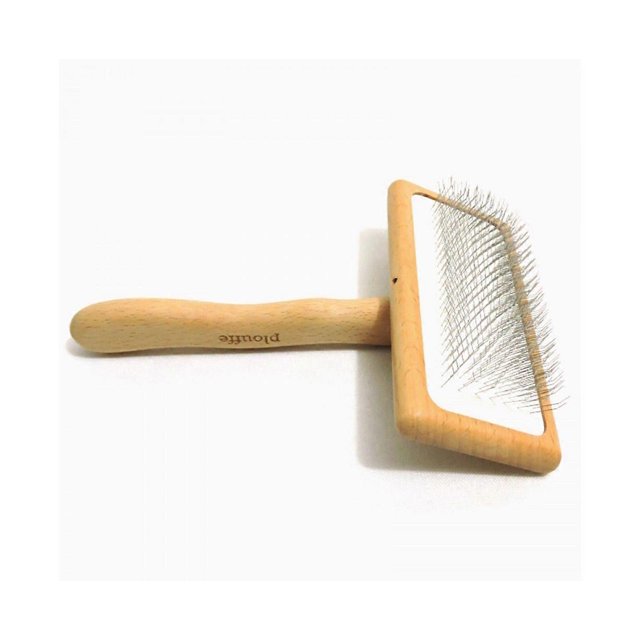 Dog and Cat Hair Brush, Pet Hair Brush with Wooden Handle, Elegant Grooming Comb for Removing Shed, Tangle and Dirt (large)