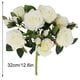 thumbnail image 2 of Ramo de rosas artificiales de 13 cabezas, simulación, decoración floral, oficina en casa, borde enrollado, flor falsa, blanco seitruly HA8260-01B, 2 of 6