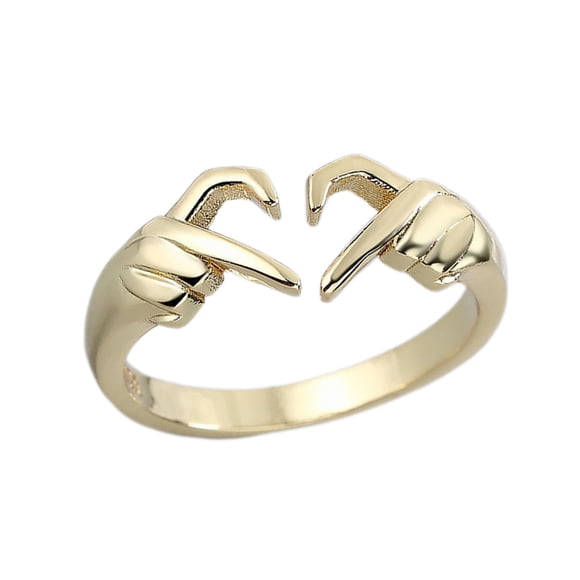 Qarigey Anillo de apertura Ajustable Mujeres Hombres Joyería elegante Moda Compromiso Romántico Elegante Casual Amistad Regalo Oro Type1 NO1