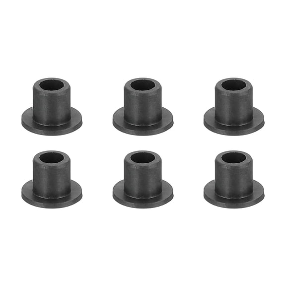 6 Pack Flanged Sleeve Bearing, Plastic Bushing ID 3mm x OD 4mm x Length 5mm POM Bushing, Black