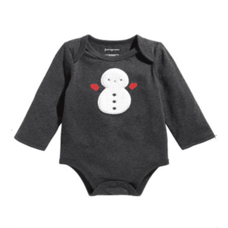 

First Impressions Baby Boy s Long Sleeve Snowman Bodysuit Gray Size 3-6MOS