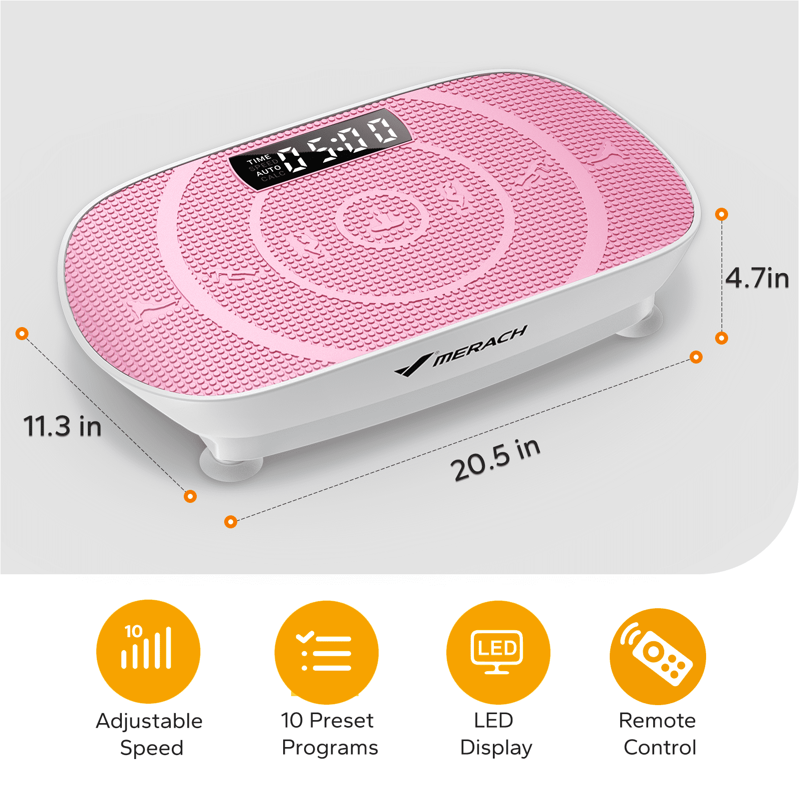 MERACH Compact Vibrating Plate Muscle Toner, Whole Body Vibration Plate Exercise Machine with Remote Control