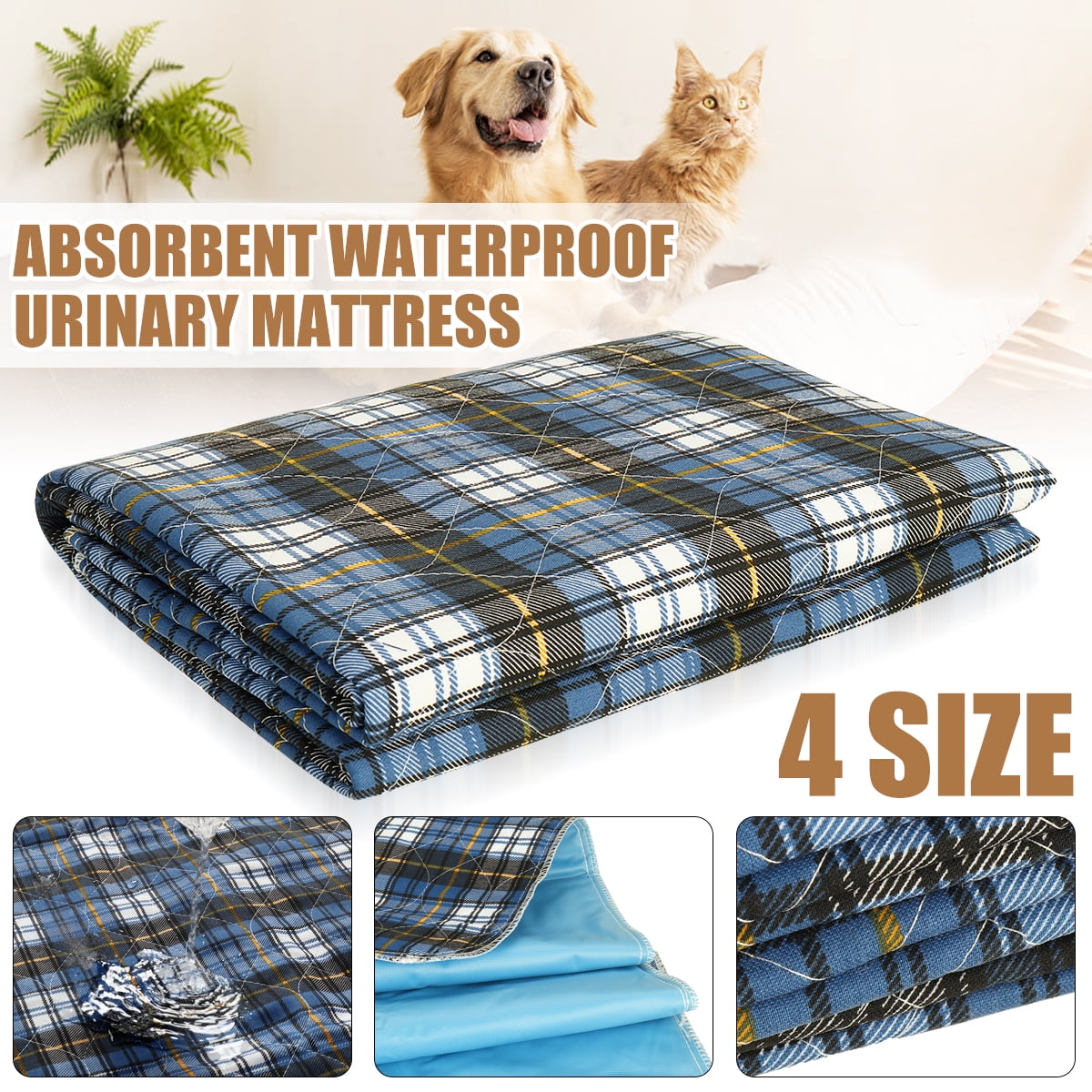 4 Sizes Incontinence ExtraAbsorbent Washable Reusable Bed Pads Urinary