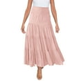 thumbnail image 1 of Women's Summer Elastic High Waist Boho Maxi Skirt - Drawstring, A-Line, Flowy, Polyester - S-XL, 1 of 8