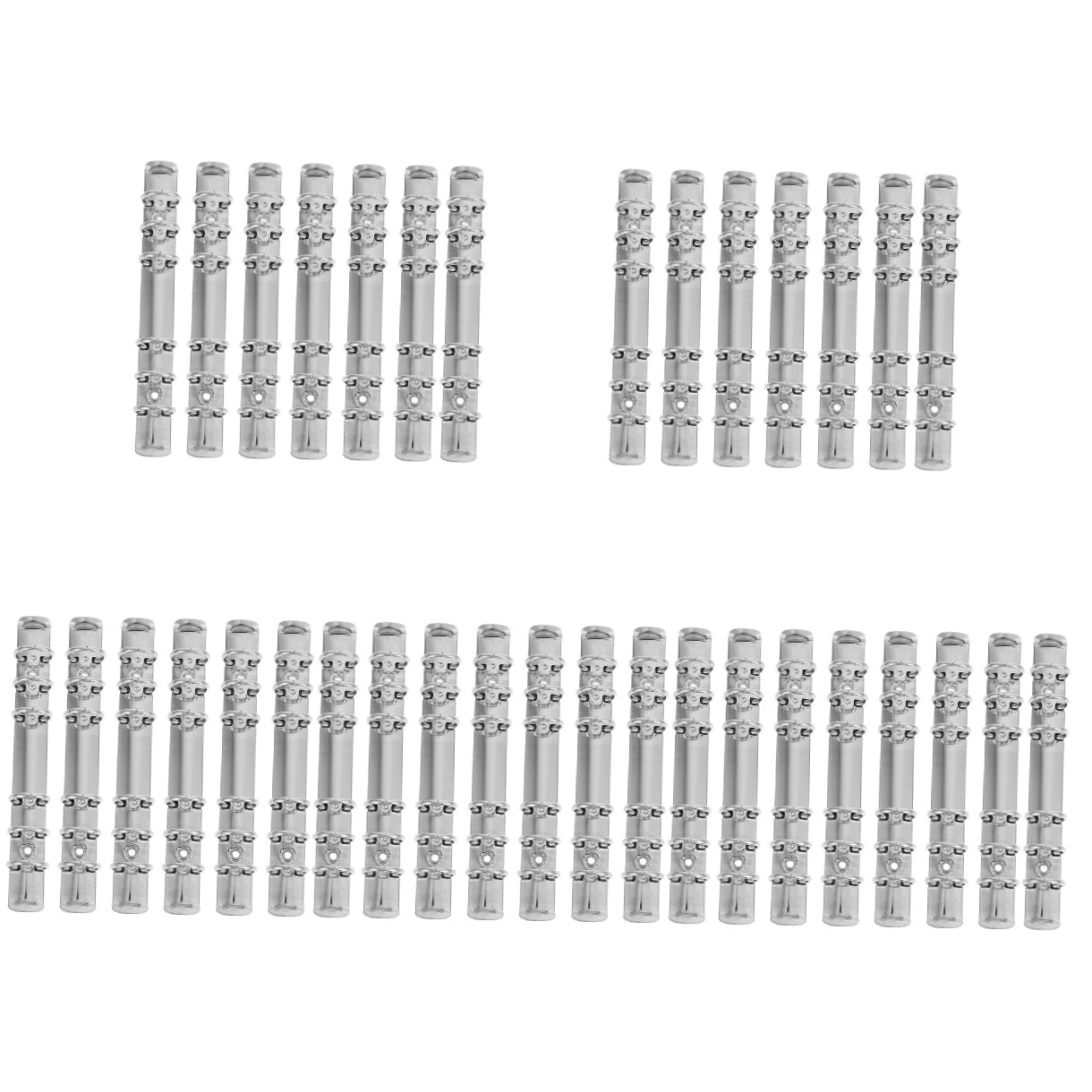 SOPOTUTU A6 6-Ring Binder Mechanisms Silver Metal Loose Leaf Notebook 35Pcs