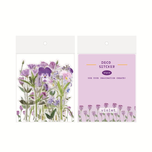 Bolsa con pegatinas de flores, impermeable, transparente, PET, cuenta de mano, diario, material de tulipán, cuenta de mano, pegatina