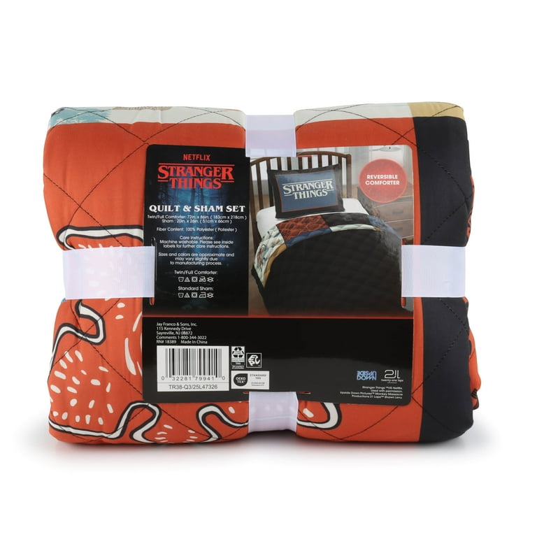 Netflix Stranger Things Nostalgia 2 piece Multicolor Quilt and