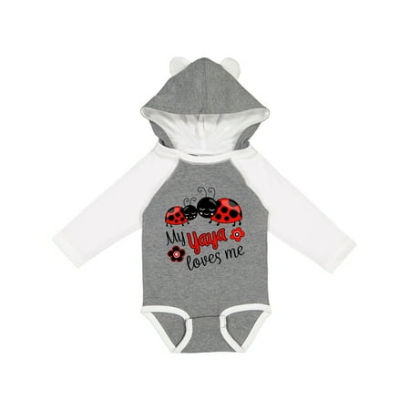 

Inktastic My Yaya Loves Me with Cute Ladybugs Gift Baby Boy or Baby Girl Long Sleeve Bodysuit