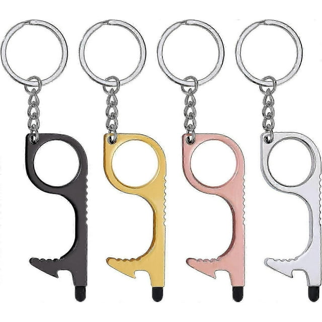 Touchless Door Opener, Hygienic Door Key Keep Hand Clean, Hook for Public Exterior Door Handle Elevator Touch Screen(4 pcs)