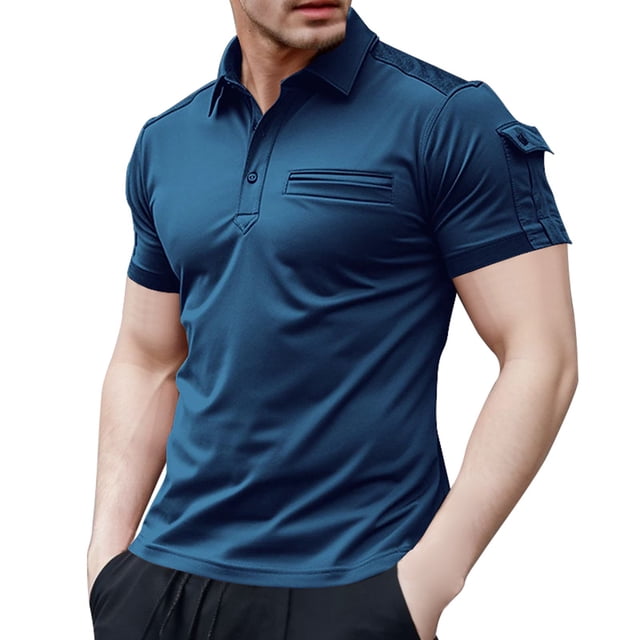 YDLCAFD Chemise Décontractée pour Hommes à Manches Courtes avec Fermeture Éclair et Col Rabattu, Manches Raglan
