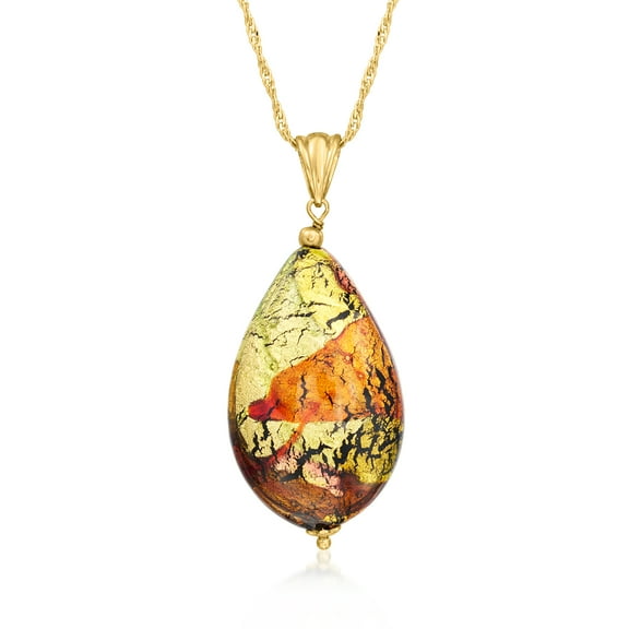 Ross-Simons Italian Multicolored Murano Glass Pendant Necklace in 18kt Gold Over Sterling, Women's, Adult