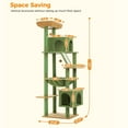 thumbnail image 3 of Pefilos 71" Large Cat Tree Tower for Indoor Cats, Multi-Level Cat Tree House with Padded Perches, Scratcher, Hammock, 2 Cozy Cat Condos and Scratching Posts, Green, 3 of 7
