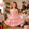 thumbnail image 4 of ATOGUTA Dresses for Girls formal Pink Ruffle Summer Dresses Cute Birthday Party Princess Sundress 5T-14, 4 of 7