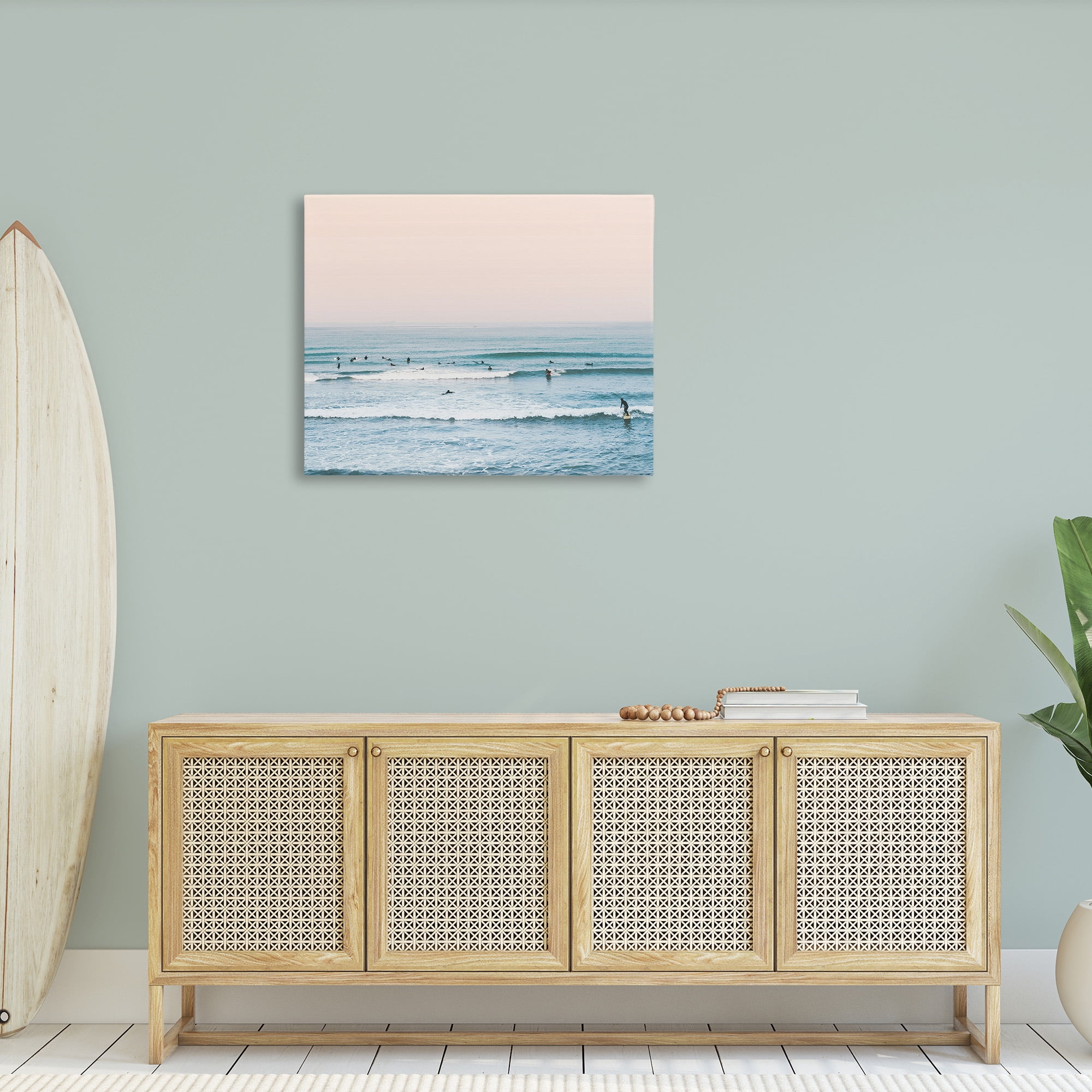 Stupell Industries Pastel Surfer Scene Sports Photography Gallery Wrapped Canvas Art Print Wall Art, 40 x 30