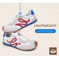 thumbnail image 6 of LUCKY STEP Womens Retro Thin Sole Sneakers Lightweight Wide Toe Box Casual Shoes,White&Red, 6 of 11