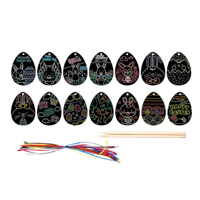 Pompotops Easter Scratch Paper Arts And Crafts For Kids 30 Pcs Scratch Arts Set Supplies Clearance
