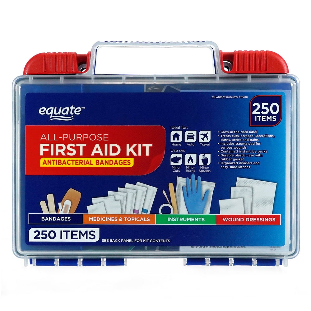 Equate AllPurpose First Aid Kit, 250 pc.