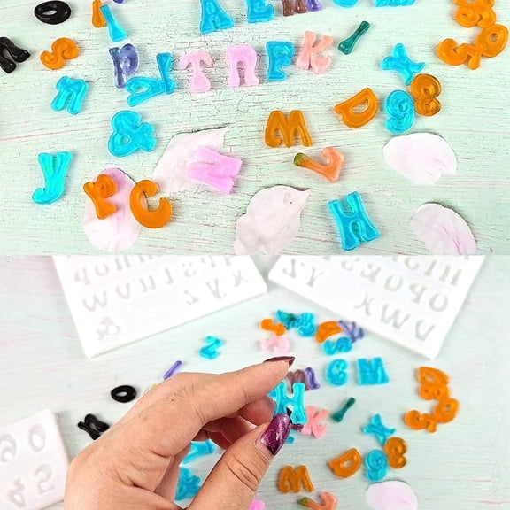 OULII Set of 3 White Silicone Letter Molds for Crafts, Home Decoration and Creative Projects