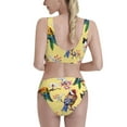 thumbnail image 3 of Daiia Beautiful Bright Birds And Flowers printed 2 piece Swimsuit Bikinis for Women High Waisted Racerback Bathing Suits Summer Tummy Control Scoop Neck Swimwear-Large, 3 of 8