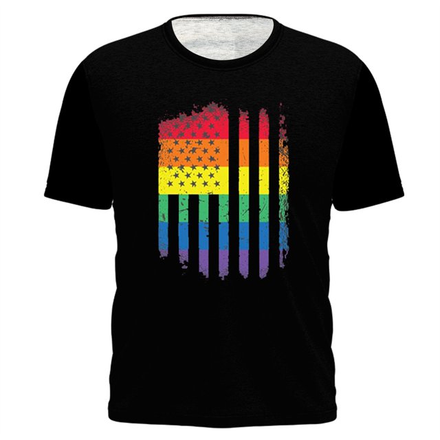 Camiseta de manga corta con estampado colorido informal para hombre Pompotops oipoqjl32838