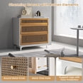 thumbnail image 6 of Costway 3-Drawer Rattan Dresser Modern Closet Chest Storage Cabinet Living Room Entryway, 6 of 10