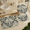 thumbnail image 6 of Bathroom Mat Set, Gray Leaf Damask Pattern Printed on Bathroom Shower Curtain Sets with Rugs, Perfect for Hotel Dorm Spa Home, 72 x 72 inches, 6 of 8