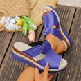 thumbnail image 2 of Wensltd Women Wide Width Sandals Wedge Solid Color Summer Sandals Comfortable Wedge Heel Casual Outdoor Walking Shoes, 2 of 9