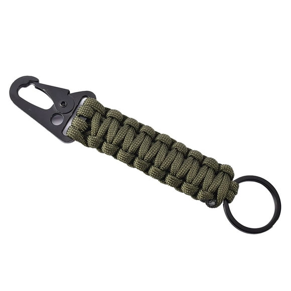 Scienceny Paracord llavero al aire libre 242lbs mosquetón supervivencia llavero cuerda hebilla mochilero cordón pesca verde Type3 NO3 Scienceny TO008593-01