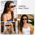 thumbnail image 2 of Retro Oval Cat Eye Sunglasses for Women Men 90s Vintage Style UV400 Protection Sun Glasses(Leopard/Gray), 2 of 6