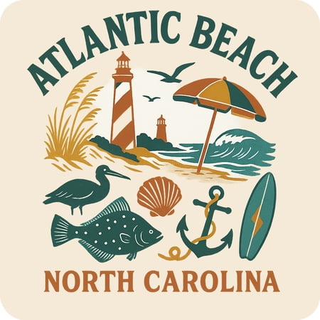 Atlantic Beach North Carolina Keepsakes Souvenir Vinyl Sticker – Destination Travel Keepsake Collectible (3-Inches Wide)