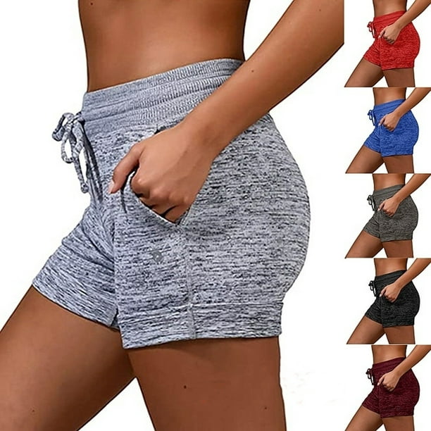 Women Fashion Soft and Comfy Activewear Casual Shorts with Pockets and  Drawstring High Waist Sport Stretchy Shorts Plus Size Boxer Briefs Elastic  Waist Yoga Running Shorts 